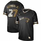 Blue Jays 27 Vladimir Guerrero Jr. Black Gold Nike Cooperstown Collection Legend V Neck Jersey Dzhi,baseball caps,new era cap wholesale,wholesale hats